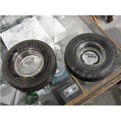 2 Vintage Tire Advertising Ashtrays