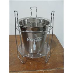 SS Coca Cola Ice Bucket in Stand