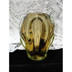 Vintage Uranium Glass Art Glass Vase