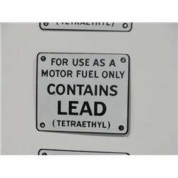 Contains Lead Gas Pump Sign