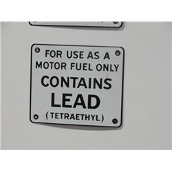 Contains Lead Gas Pump Sign