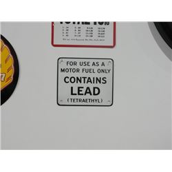 Contains Lead Gas Pump Sign