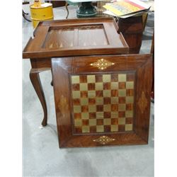 Fabulous Solid Rosewood Games Table w/Brass Inlay