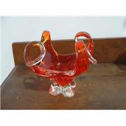 Vintage Signed Mid Century Modern Chalet Art Glass