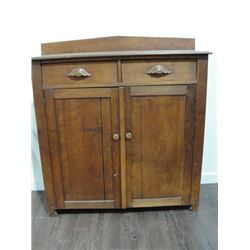 C.1850's Walnut Jam Cupboard w/Carved Drawer Pulls From Waterloo County, Ont.
