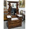 Image 1 : Beautiful Federal Style Marble Top Walnut Dresser w/Mirror C.1880's