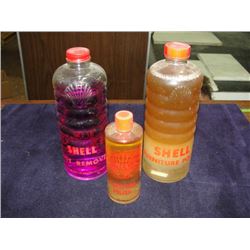 3 Vintage Glass Shell Product Bottles