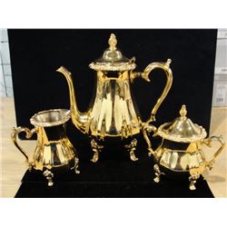 3 pc 24K Gold Plated Coffee Set