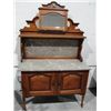 Image 1 : Fabulous English Marble Top Walnut Washstand