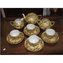 11 pc Nippon Handpainted Moriage Teaset