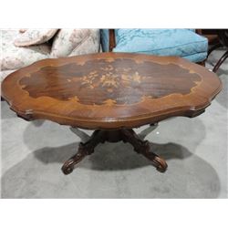 Beautiful Walnut Inlaid Marquetry Coffee Table