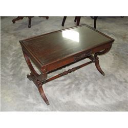 Mahogany Duncan Phyffe Coffee Table w/Glass Top
