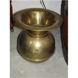 Vintage Redskin Brand Brass Spittoon