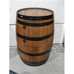 Vintage Oak Barrel Customized into a Liquor Cabinet