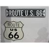 Image 1 : Pair Route 66 Tin Signs