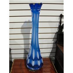 29" Cobalt Art Glass Vase