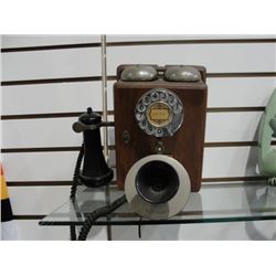 Vintage Northern Electric Wood Wall Phone