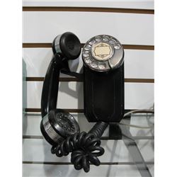 Vintage Black Bakelite Rotary Wall Phone