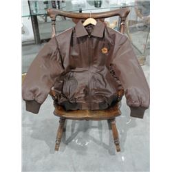 New Men's SZ Lg Embroidered Leather Jacket