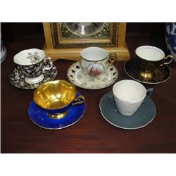 5 Teacups & Saucers