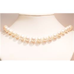 #2-STERLING SILVER PEARL NECKLACE WITH COA