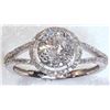 Image 1 : #50-14K WHITE GOLD DIAMOND HALO RING W/ COA