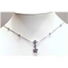 Image 1 : #7-10K WHITE GOLD TANZANITE FLORAL NECKLACE W/ COA