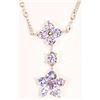 Image 2 : #7-10K WHITE GOLD TANZANITE FLORAL NECKLACE W/ COA