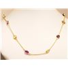 Image 1 : #10-ST SILVER GOLD PLATED GEMSTONE NECKLACE W/ COA