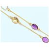 Image 2 : #10-ST SILVER GOLD PLATED GEMSTONE NECKLACE W/ COA