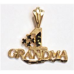 #11-10K YELLOW GOLD "#1 GRANDMA" PENDANT (0.60G)