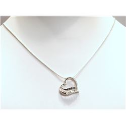 #14-ST SILVER BLACK & WHITE DIAMOND NECKLACE W/COA