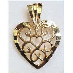 #15-10K YELLOW GOLD HEART PENDANT (0.44G)