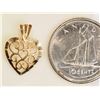 Image 2 : #15-10K YELLOW GOLD HEART PENDANT (0.44G)