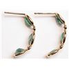 Image 2 : #19-14K YELLOW GOLD EMERALD EARRINGS W/ COA