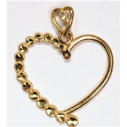 #25-18K YELLOW GOLD DIAMOND HEART PENDANT