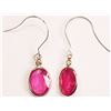 Image 2 : #29-14K WHITE GOLD RUBY & DIAMOND EARRINGS