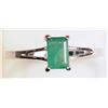 Image 2 : #30-14K WHITE GOLD EMERALD (0.58CT) RING W/ COA