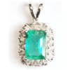 Image 1 : #33-14K WHITE GOLD EMERALD PENDANT W/COA