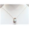 Image 1 : #34-STERLING SILVER OPAL AND CZ NECKLACE W/COA