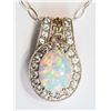 Image 2 : #34-STERLING SILVER OPAL AND CZ NECKLACE W/COA