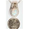 Image 3 : #34-STERLING SILVER OPAL AND CZ NECKLACE W/COA