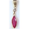 Image 1 : #36-14K YELLOW GOLD RUBY &DIAMOND PENDANT W/COA