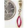 Image 2 : #36-14K YELLOW GOLD RUBY &DIAMOND PENDANT W/COA