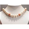 Image 1 : #37-FRESHWATER PEARL & FLORAL BEAD NECKLACE W/COA