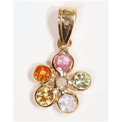 #38-14K YELLOW GOLD DIAMOND PENDANT W/COA