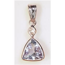 #39-14K WHITE GOLD DIAMOND PENDANT W/COA