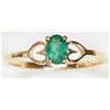 Image 1 : #40-10K YELLOW GOLD EMERALD (0.22CT) RING W/COA