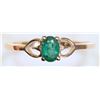 Image 2 : #40-10K YELLOW GOLD EMERALD (0.22CT) RING W/COA
