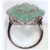 Image 2 : #43-STERLING SILVER EMERALD CLUSTER RING W/COA